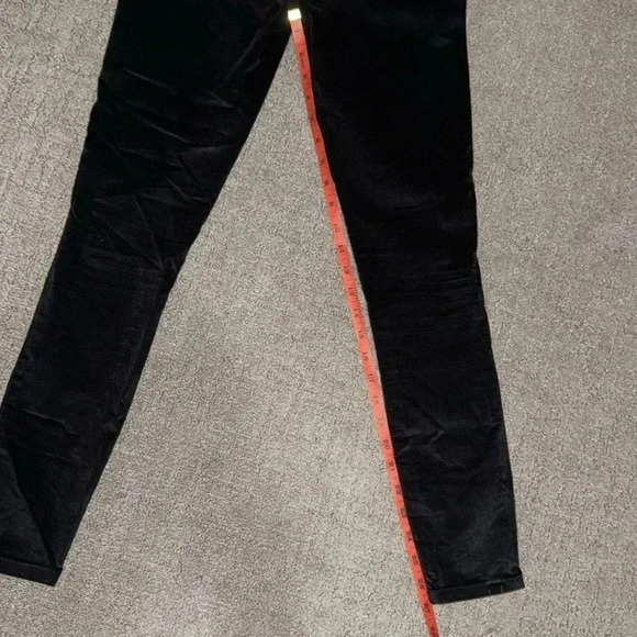 Alice and Olivia Black Velvet Skinny Jeans High Rise Sz 24 Designer Trendy Women - Picture 9 of 11